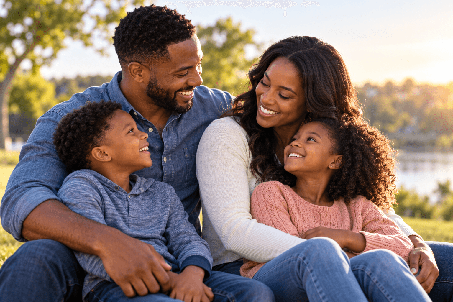 Family reviewing protection options in a calm home setting